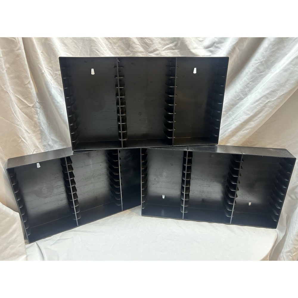 Set Of Three Case Logic Casette Holders Hanging VTG Holds 30